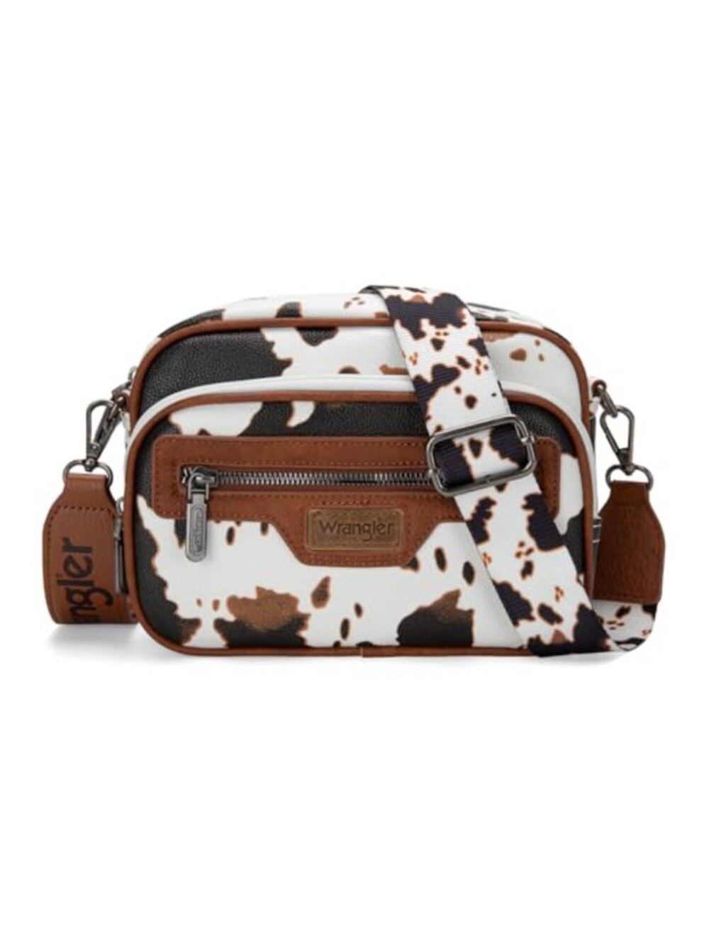 Vegan Leather Crossbody Bag Multi Pocket Crossover Shoulder Purse